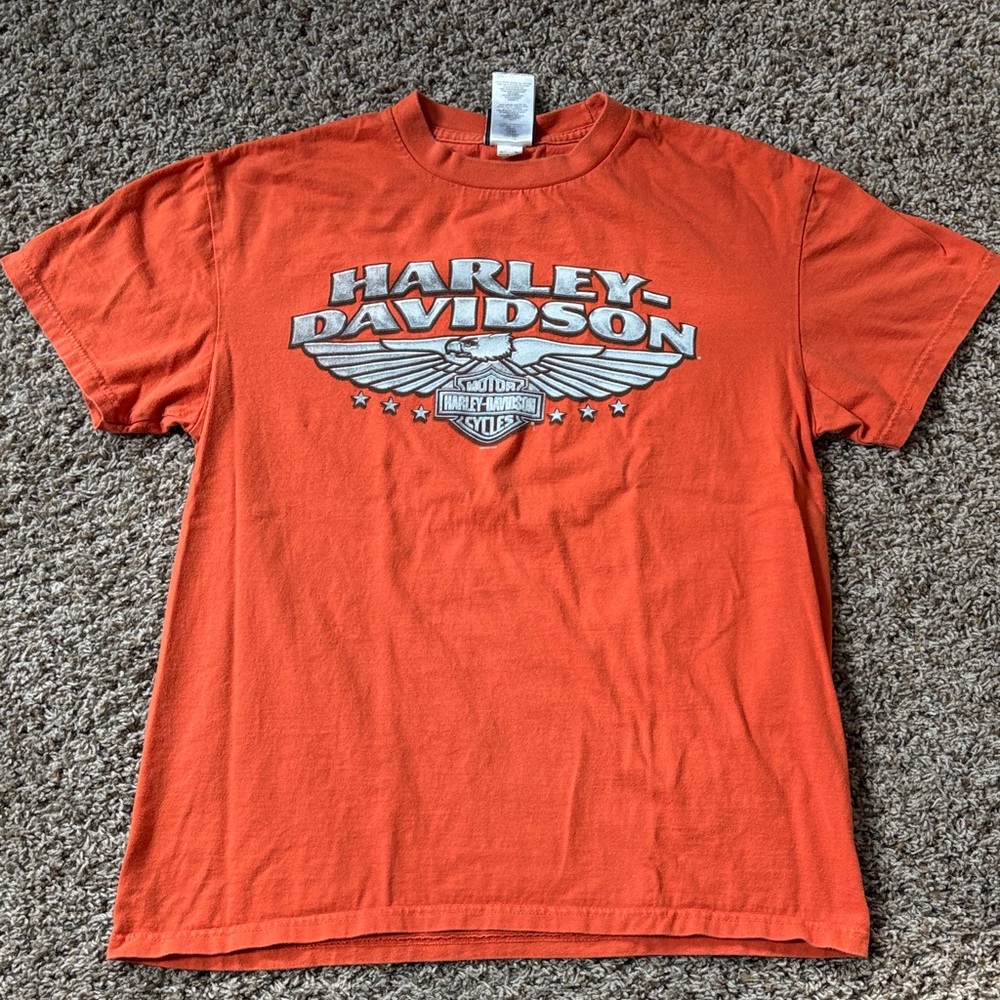 Harley-Davidson Vibrant Orange Short Sleeve Tee Orlando FL Sz L